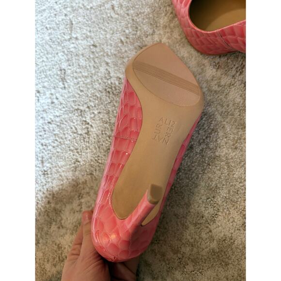 Naturalizer Anna Women's Heels Flamingo Pink Croco Leather Size 8 - Picture 6 of 7